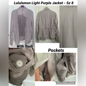 Lululemon “Sights Seen” light purple jacket size 8